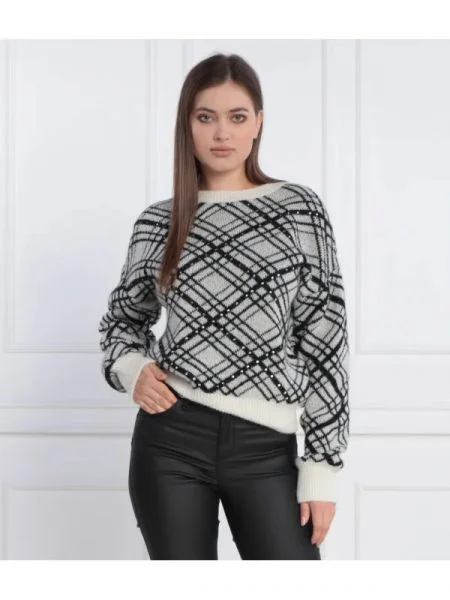 Liu Jo Pulover cu adaos de lână alb