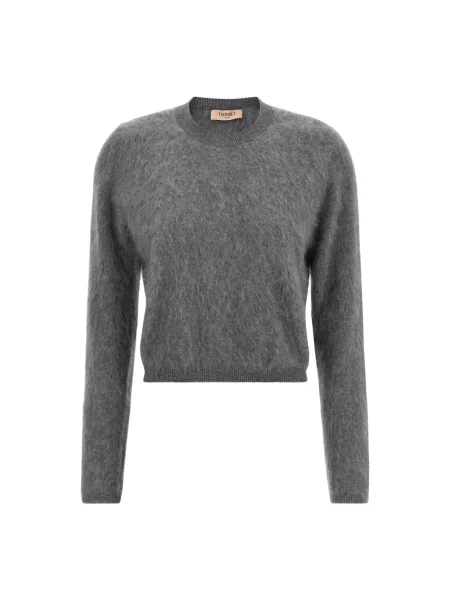 Sweter Twinset wełniany szary