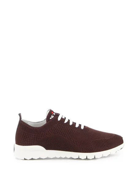 Sneakerși Kiton cu șireturi tricotate maro