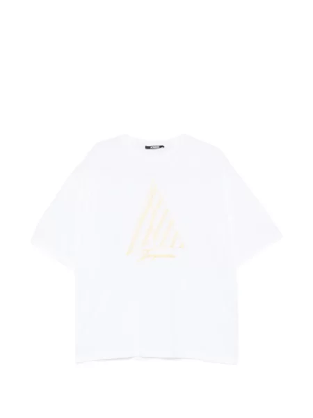 Tricou Jacquemus cu broderie alb