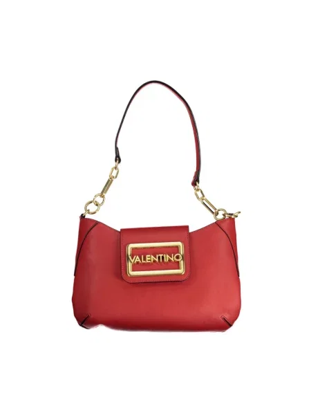 Lniana torebka Valentino By Mario Valentino czerwona
