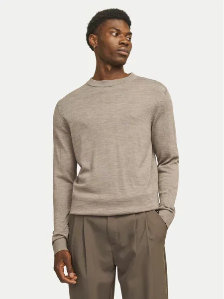 JACK & JONES Pulover JPRMark greige siva