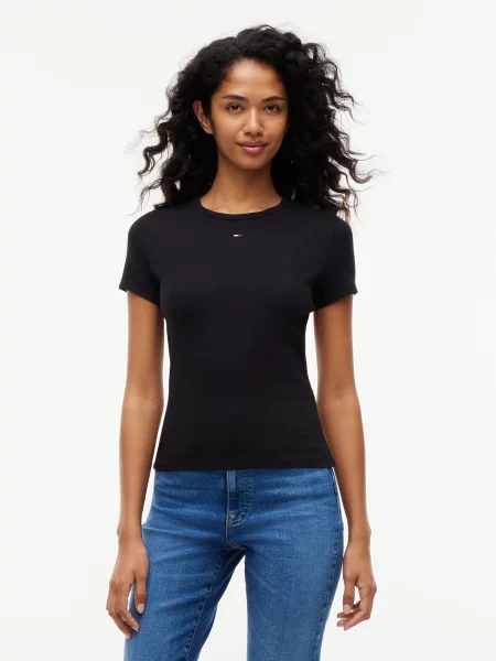 Tommy Jeans Tričko ESSENTIAL tmavomodrá / čerešňová / čierna biela