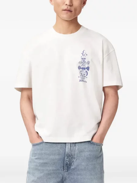 Tricou Allsaints cu imagine alb