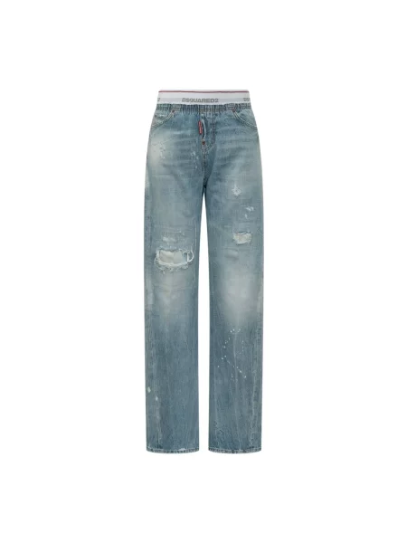 Szerokie jeansy Dsquared2 niebieskie
