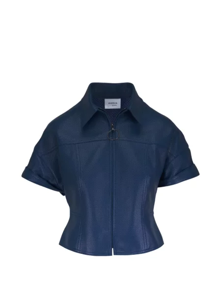 Geanta de piele Akris Punto albastru