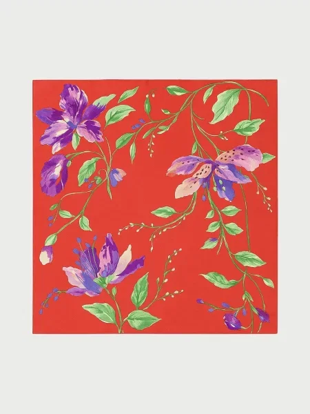 BUDZIKO Floral Хустка Бавовна/шовк червоний