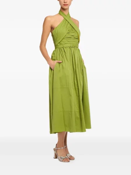 Rochie midi Cinq A Sept cu gât halter verde