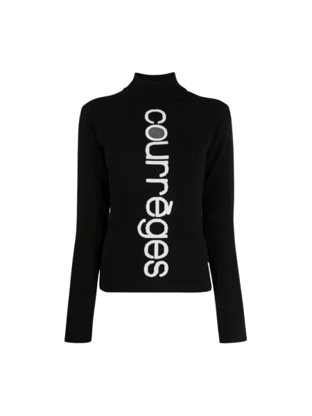Sweter z golfem Courreges czarny