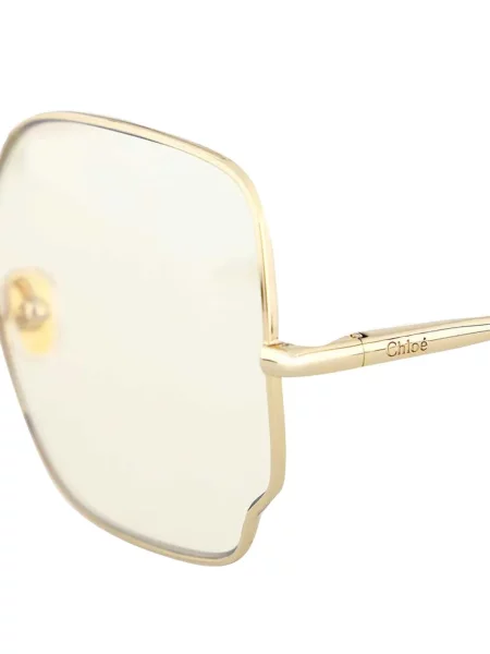 Ochelari de soare Chloé cu imprimeu geometric auriu