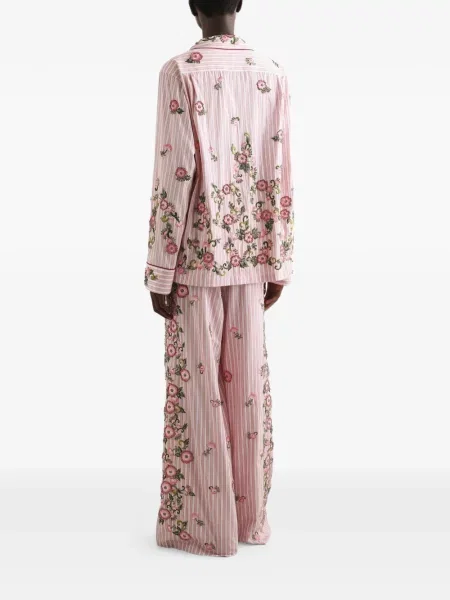 Pantaloni Dolce & Gabbana cu broderie roz