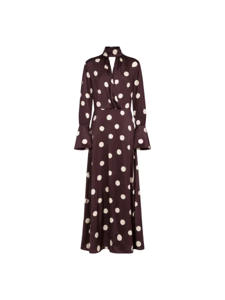 Sukienka maxi Liviana Conti w grochy fioletowa