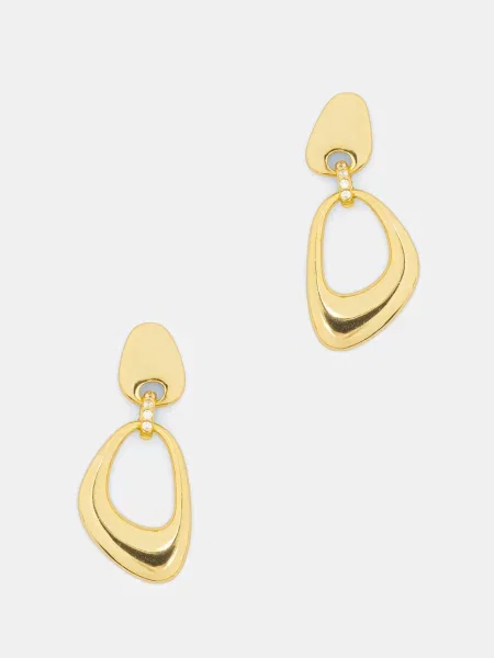 Srebrne naušnice presvučene zlatom Answear.LAB zlatna