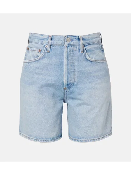 Pantaloni scurți din denim Agolde albastru