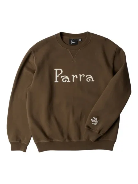 Hanorac crewneck By Parra cu imagine maro