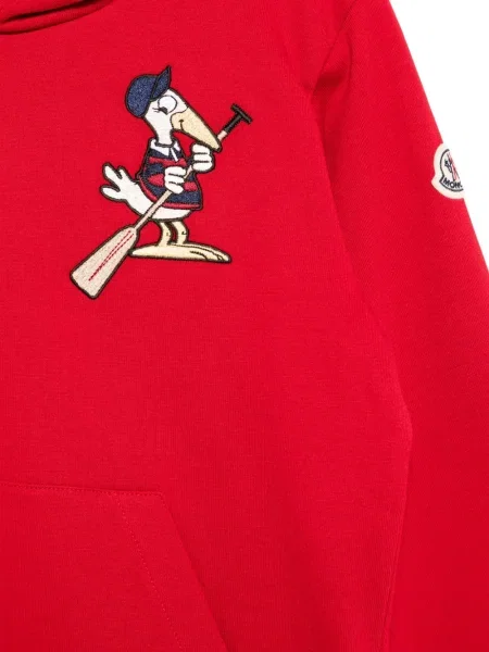 Bluza z kapturem dziecięca Moncler Enfant czerwona