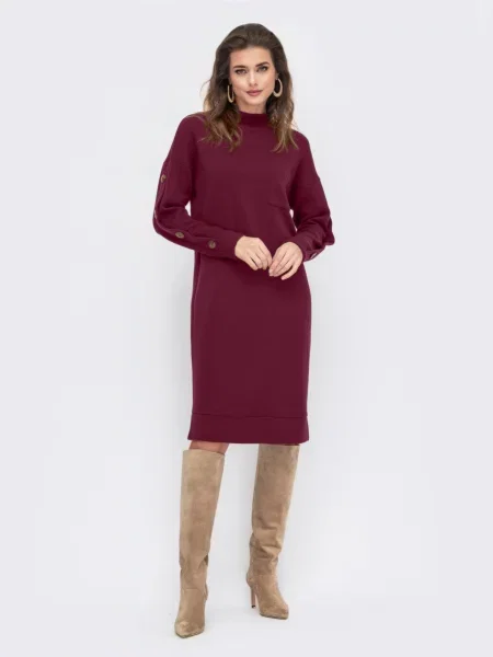 Вовняні Сукні Dressa бордовий