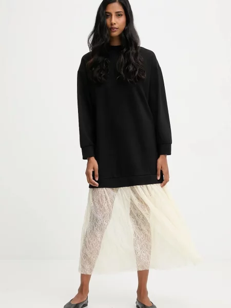 Haljina Answear.LAB midi širi se prema dolje crna