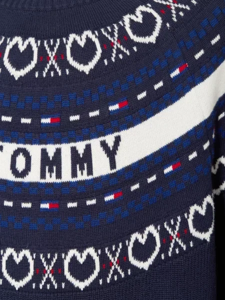 Tommy Hilfiger Sukienka Z Dzianiny blau biała