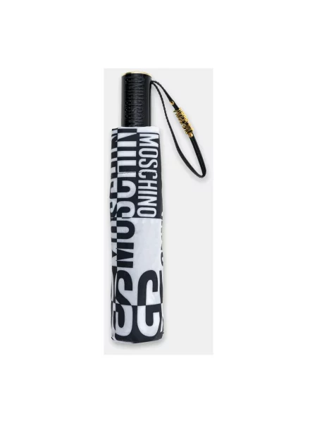 Parasol Moschino z logo czarny