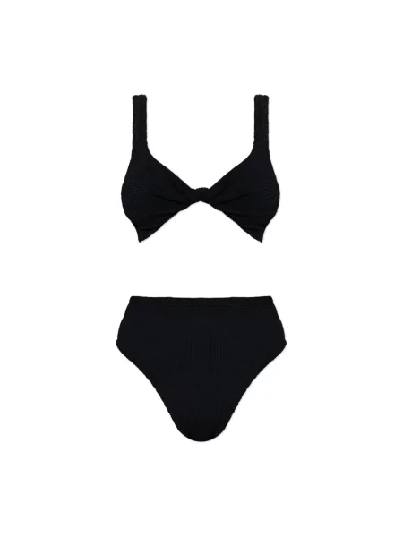 Lniany bikini Hunza G czarny