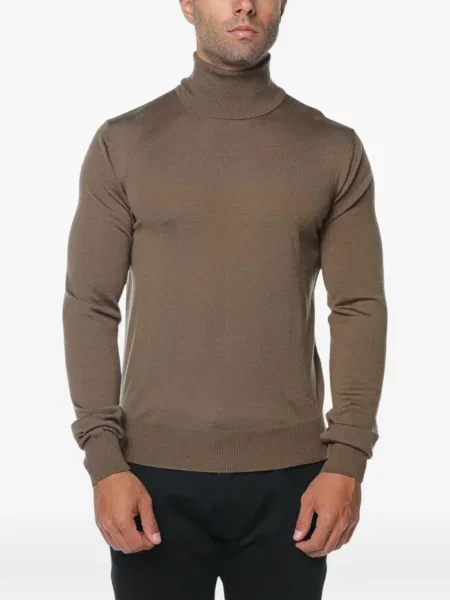 Pulover Emporio Armani de lână maro