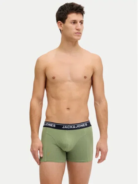 JACK & JONES Boxerky námořnická modř / zelená / vínově červená černá
