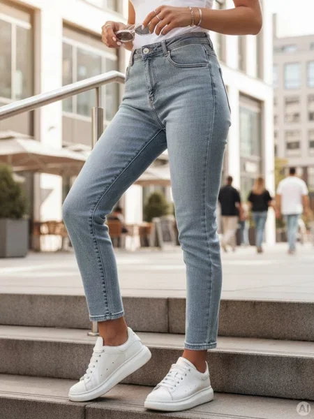 Spodnie jeansowe slim fit FITONIC Dstreet niebieskie