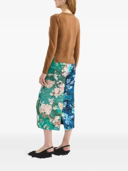 Cardigan Erdem cu decolteu rotund maro