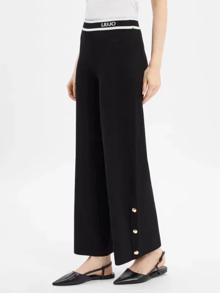 Liu Jo Collection spodnie z dzianiny z zawartością jedwabiu Kobiety Sztuczne włókno jednolity S czarny
