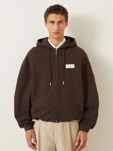 Jacquemus Mikina S Kapucí Le Hoodie Montaigne tmavě hnědá