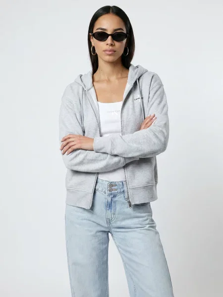 Froté mikina Calvin Klein Jeans sivá