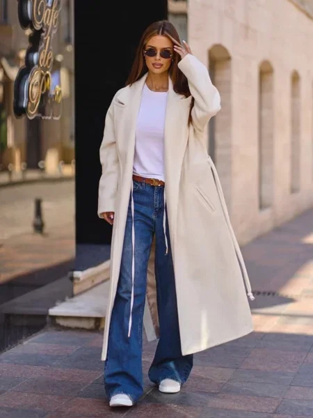 Пальто ISSA Plus молочний кашемір