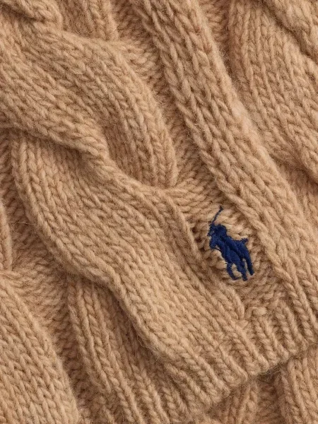 Велурена шапка с козирки Polo Ralph Lauren с автограф черно