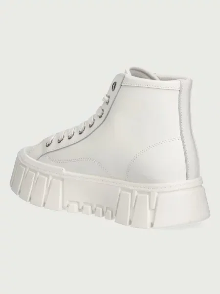Sneakersy Tommy Jeans skórzane na platformie beżowe