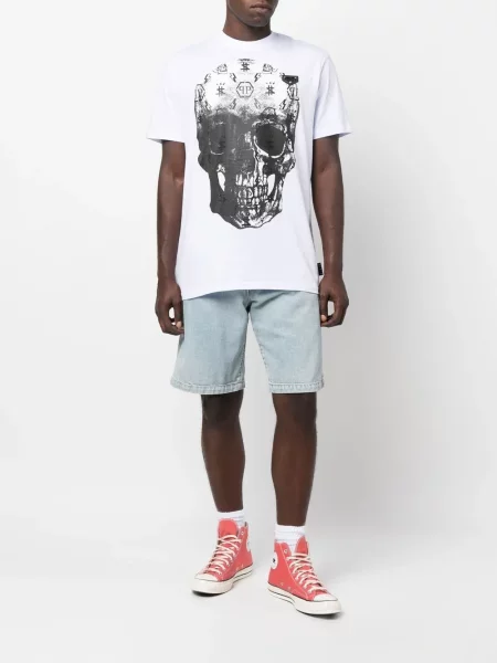 Krátké tričko Philipp Plein s potiskem bílé