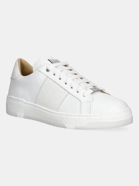 Philipp Plein sneakers din piele Lo-Top Monogram 01 alb