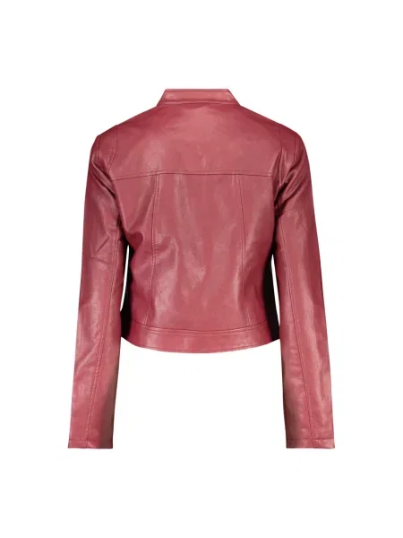 Kurtka skórzana Desigual czerwona