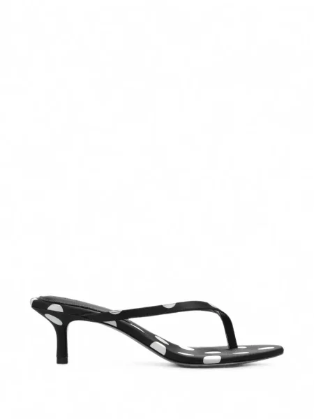 Sandale Black Suede Studio din piele de căprioară cu buline negru