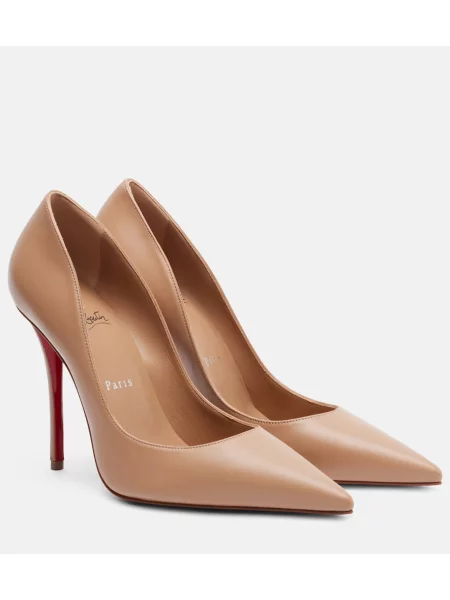 Pantofi cu toc Christian Louboutin din piele bej