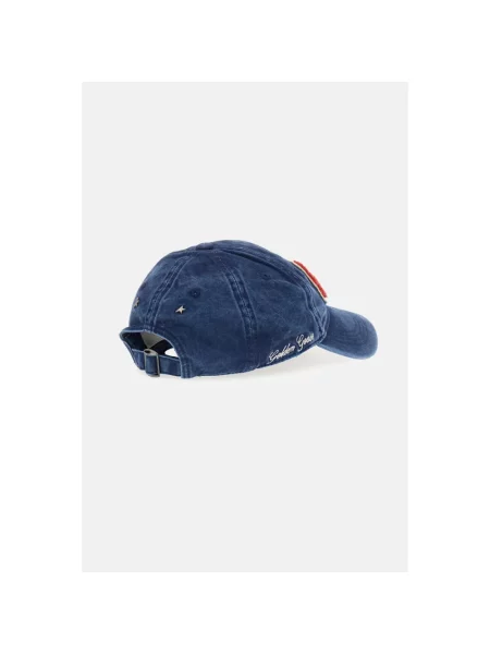 Czapka z daszkiem Golden Goose frotte niebieska