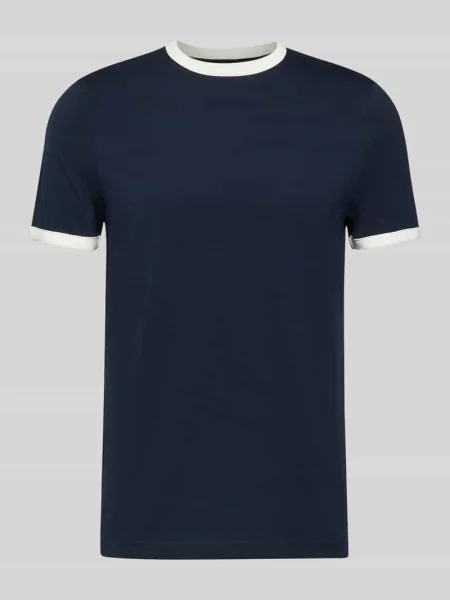 T-shirt o kroju slim fit z okrągłym dekoltem Mcneal granatowa