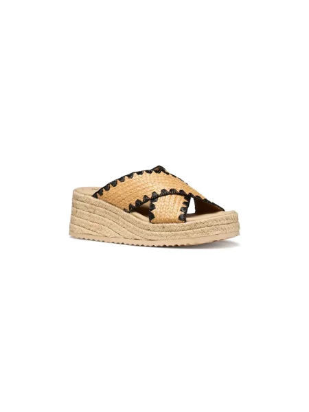 Geox espadryle na koturnie D ALEMERIA beżowe