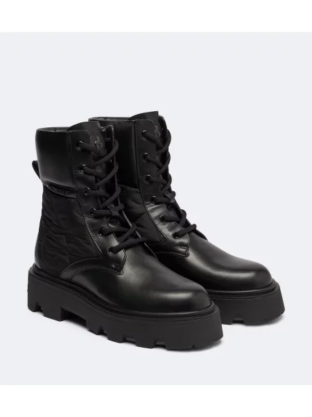 Cizme scurte Moncler din piele negru