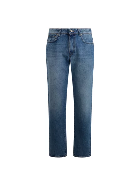 Jeansy straight leg Slowear niebieskie