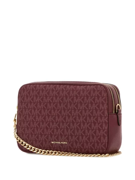 Geanta crossbody Michael Michael Kors tricotate de costum cu dungi maro