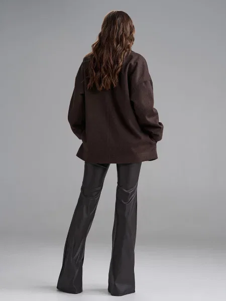 Пальто ISSA Plus темно-коричневий кашемір коричневе