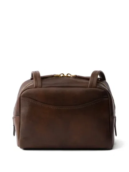Top Prada din piele maro