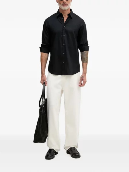 Lung cămașă Armani Exchange cu autograf negru