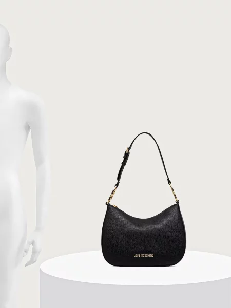 Кожаная сумка хобо Love Moschino